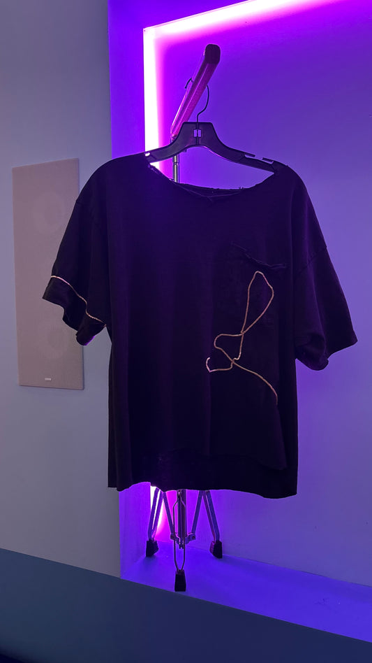 Lux1 malibu leather ranch t shirt (Black)